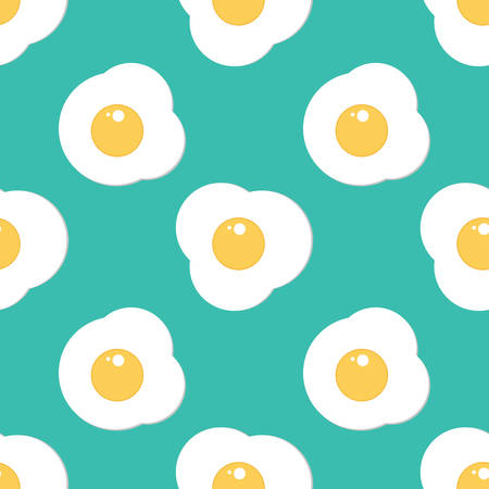 Flat design fried eggs seamless pattern background.のイラスト素材