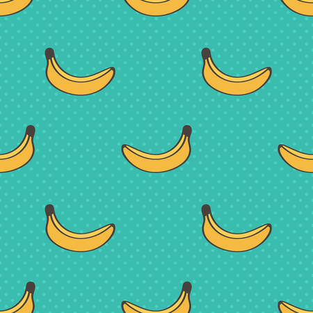 Colorful hand drawn, doodle banana seamless pattern background.のイラスト素材