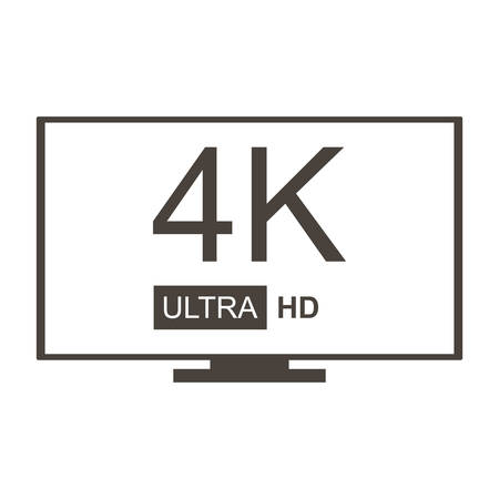 Ultra HD TV icon isolated on white background.のイラスト素材