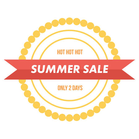 Summer sale colorful banner, badge isolated on white background.のイラスト素材