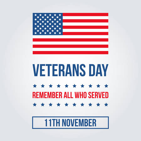Veterans Day card with american flag template, background.のイラスト素材