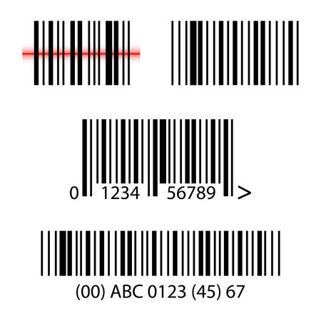 Set, collection of barcodes isolated on white background.のイラスト素材