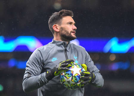 LONDON, ENGLAND - OCTOBER 1, 2019: Hugo Lloris of Tottenham pictured ahead of the 2019/20 UEFA Champions League Group B game between Tottenham Hotspur FC (England) and Bayern Munchen (Germany) at Tottenham Hotspur Stadium.のeditorial素材