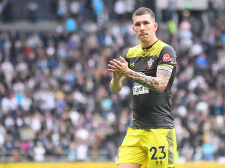 LONDON, ENGLAND - SEPTEMBER 28, 2019: Pierre-Emile Hojbjerg of Southampton pictured after the 2019/20 Premier League game between Tottenham Hotspur FC and Southamtpon FC at Tottenham Hotspur Stadium.のeditorial素材