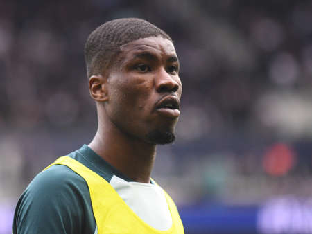 LONDON, ENGLAND - SEPTEMBER 28, 2019: Kevin Danso of Southampton pictured ahead of the 2019/20 Premier League game between Tottenham Hotspur FC and Southamtpon FC at Tottenham Hotspur Stadium.のeditorial素材
