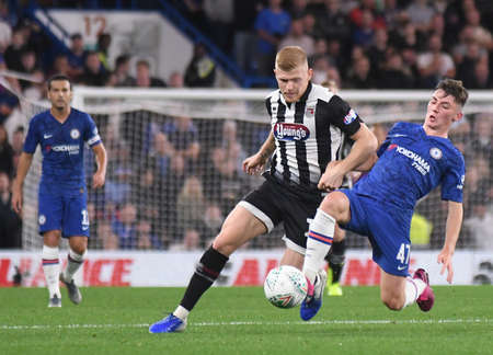 LONDON, ENGLAND - SEPTEMBER 25, 2019: Billy Gilmour of Chelsea pictured during the 2019/20 EFL Cup Round 3 game between Chelsea FC and Grimsby Town FC at Stamford Bridge.のeditorial素材