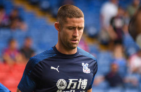 LONDON, ENGLAND - AUGUST 31, 2019: Gary Cahill of Palace pictured ahead of  the 2019/20 Premier League game between Crystal Palace FC and Aston Villa FC at Selhurst Park.のeditorial素材