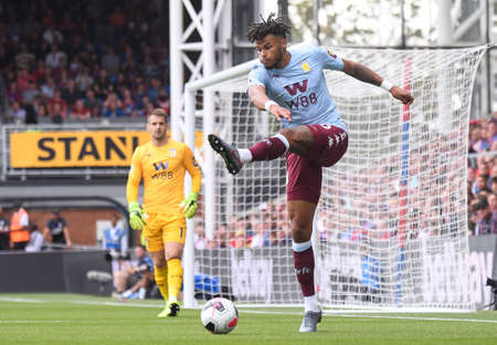 LONDON, ENGLAND - AUGUST 31, 2019: Tyrone Mings of Villa pictured during the 2019/20 Premier League game between Crystal Palace FC and Aston Villa FC at Selhurst Park.のeditorial素材