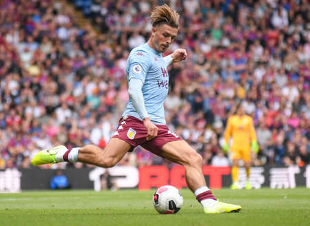 LONDON, ENGLAND - AUGUST 31, 2019: Jack Grealish of Villa pictured during the 2019/20 Premier League game between Crystal Palace FC and Aston Villa FC at Selhurst Park.のeditorial素材