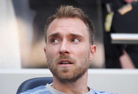 LONDON, ENGLAND - AUGUST 25, 2019: Christian Eriksen of Tottenham pictured ahead of the 2019/20 Premier League game between Tottenham Hotspur FC and Newcastle United FC at Tottenham Hotspur Stadium.のeditorial素材