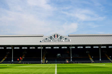 LONDON, ENGLAND - AUGUST 24, 2019: General view of the venue ahead of the 2019/20 EFL SkyBet Championship game between Fulham FC and Nottingham Forest FC at Craven Cottage.のeditorial素材