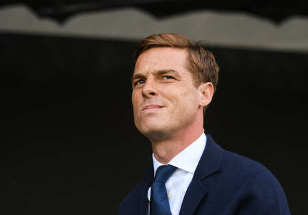 LONDON, ENGLAND - AUGUST 24, 2019: Fulham manager Scott Parker pictured during the 2019/20 EFL SkyBet Championship game between Fulham FC and Nottingham Forest FC at Craven Cottage.のeditorial素材