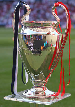 MADRID, SPAIN - JUNE 1, 2019: The UCL trophy pictured prior to the 2018/19 UEFA Champions League...