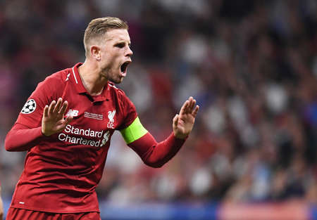 MADRID, SPAIN - JUNE 1, 2019: Jordan Henderson of Liverpool pictured in the last moments of the...