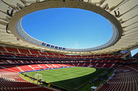 MADRID, SPAIN - MAY 31, 2019: General view of the venue pictured one day before the 2018/19 UEFA Champions League Final between Tottenham Hotspur (England) and Liverpool FC (England) at Wanda Metropolitano.のeditorial素材