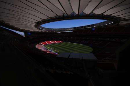 MADRID, SPAIN - MAY 31, 2019: GEneral view of the venue pictured one day before the 2018/19 UEFA Champions League Final between Tottenham Hotspur (England) and Liverpool FC (England) at Wanda Metropolitano.のeditorial素材