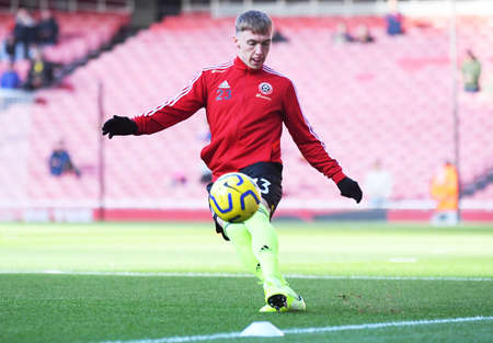LONDON, ENGLAND - JANUARY 18, 2020: Ben Osborn of Sheffield pictured ahead of the 2019/20 Premier League game between Arsenal FC and Sheffield United FC at Emirates Stadium.のeditorial素材