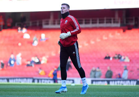 LONDON, ENGLAND - JANUARY 18, 2020: Dean Henderson of Sheffield pictured ahead of the 2019/20 Premier League game between Arsenal FC and Sheffield United FC at Emirates Stadium.のeditorial素材