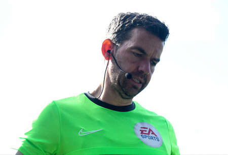 LONDON, ENGLAND - OCTOBER 3, 2021: English assistant referee Adam Nunn pictured ahead of the 2021-22 Premier League matchweek 7 game between Crystal Palace FC and Leicester CIty FC at Selhurst Park.のeditorial素材