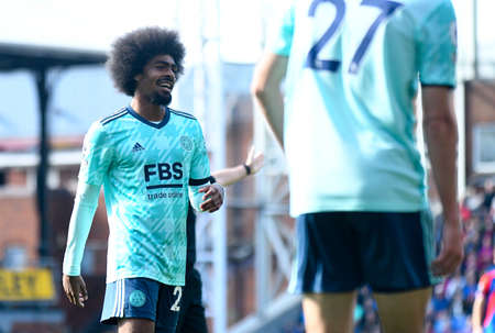LONDON, ENGLAND - OCTOBER 3, 2021: Hamza Choudhury of Leicester pictured during the 2021-22 Premier League matchweek 7 game between Crystal Palace FC and Leicester CIty FC at Selhurst Park.のeditorial素材