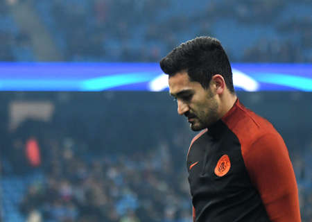 MANCHESTER, ENGLAND - NOVEMBER 1, 2016: Ilkay Gundogan of City pictured prior to the UEFA Champions League Group C game between Manchester City and FC Barcelona at City of Manchester Stadium. Copyright: Cosmin Iftode/Picstaffのeditorial素材