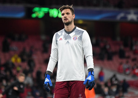LONDON, ENGLAND - MARCH 7, 2017: Sven Ulreich of Bayern pictured prior to the second leg of the UEFA Champions League Round of 16 game between Arsenal FC and Bayern Munchen at Emirates Stadium. Copyright: Cosmin Iftode/Picstaffのeditorial素材