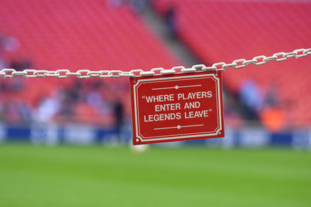 LONDON, ENGLAND - AUGUST 5, 2017: A motivational quote is seen on Wembley Stadium prior to the friendly game between Tottenham Hotspur and Juventus Torino Wembley Stadium. Copyright: Cosmin Iftode/Picstaffのeditorial素材