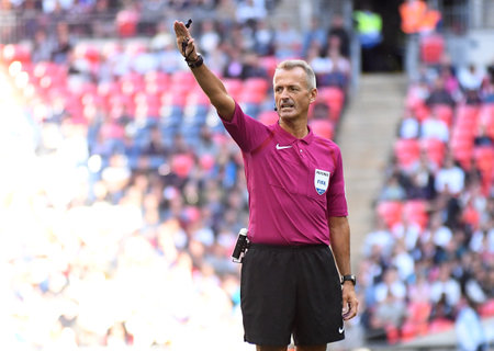LONDON, ENGLAND - AUGUST 5, 2017: Referee Martin Atkinson pictured during the friendly game between...