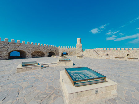 Stunning view from the top of Rocca a Marre frotress in Heraklion, Greece.の写真素材