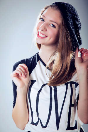 young girl smiling