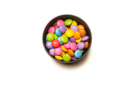 candy chocolate cubes on white backgroundの写真素材