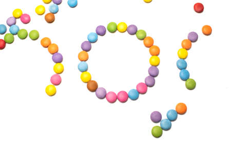 candy chocolate cubes on white backgroundの写真素材