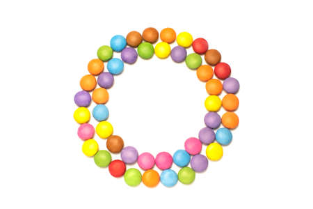 candy chocolate cubes on white backgroundの写真素材