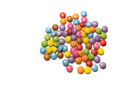 candy chocolate cubes on white backgroundの写真素材