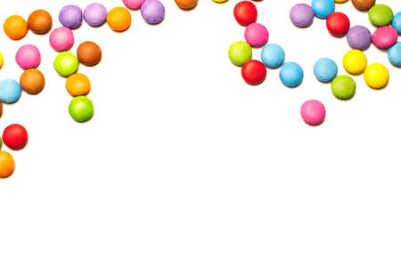 candy chocolate cubes on white backgroundの写真素材