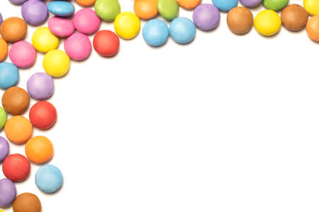 candy chocolate cubes on white backgroundの写真素材