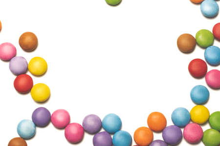 candy chocolate cubes on white backgroundの写真素材