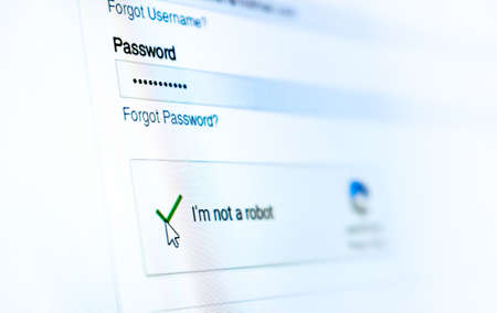 Captcha, I am not a robot.の写真素材