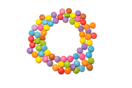 candy chocolate cubes on white backgroundの写真素材