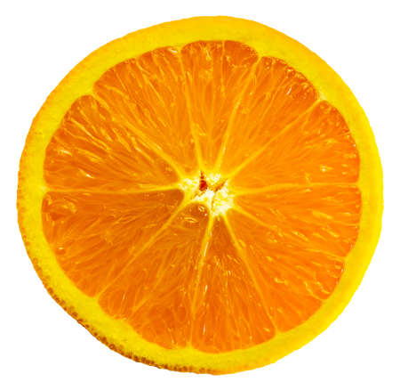 orange slice, clipping path, isolated on white background full depth of fieldの写真素材
