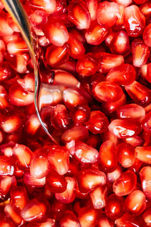 Pomegranate seeds close upの写真素材