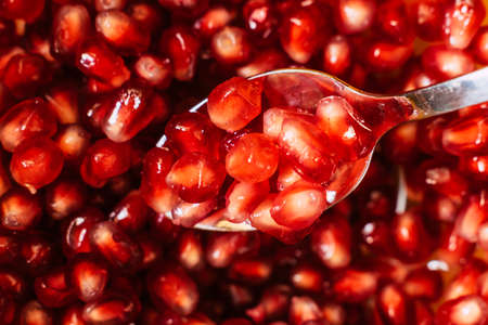 Pomegranate seeds close upの写真素材