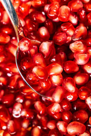 Pomegranate seeds close upの写真素材