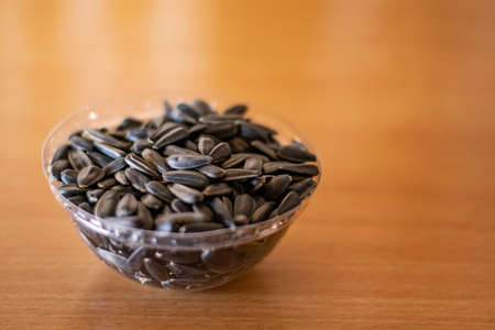 Black sunflower seeds.の写真素材