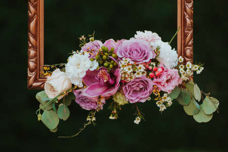Floral vintage card with flowers.の写真素材