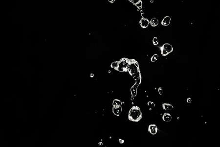 Water splash isolated on black background