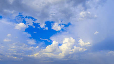 The vast blue sky and clouds skyの写真素材