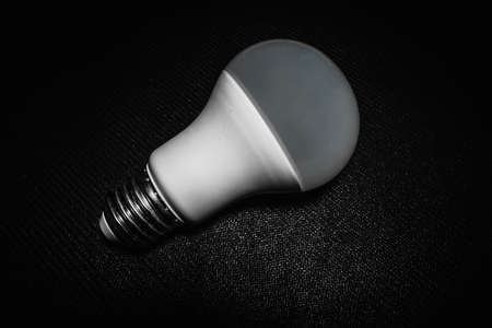 led bulb on black backgroundの写真素材