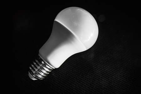 led bulb on black backgroundの写真素材