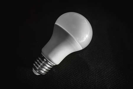 led bulb on black backgroundの写真素材